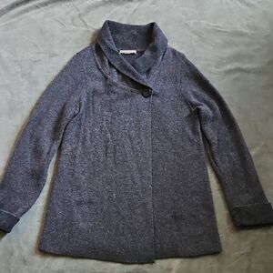 Chiaramente Gray Wool Blend Shawl Collar Coat
